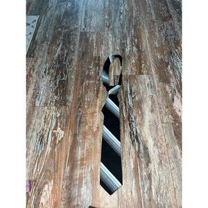 Men’s Vintage Count Dino Black & Silver Diagonal Striped Tie